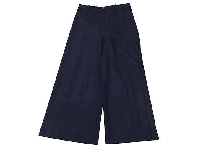 Joseph Dana Flannel Stretch Trousers in Navy Blue Wool  ref.553904