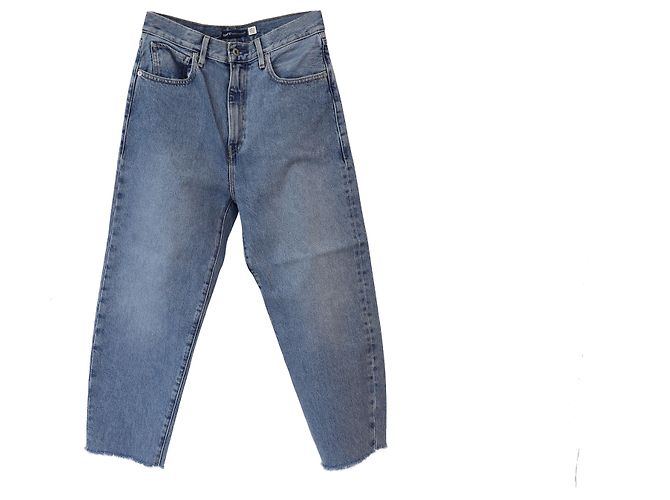 Autre Marque Levi's Barrel Cropped Jeans en Denim de algodón azul