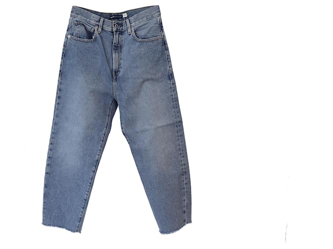 Autre Marque Jeans Levi's Barrel cropped in denim di cotone blu  ref.553912