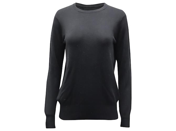 Suéter de mangas compridas com costas abertas Vince em mistura de lã preta Preto  ref.553951