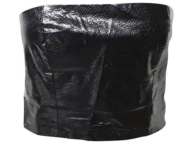 Autre Marque Rotate Birger Christensen Emili Bandeau Top in Black Polyurethane Plastic  ref.553960