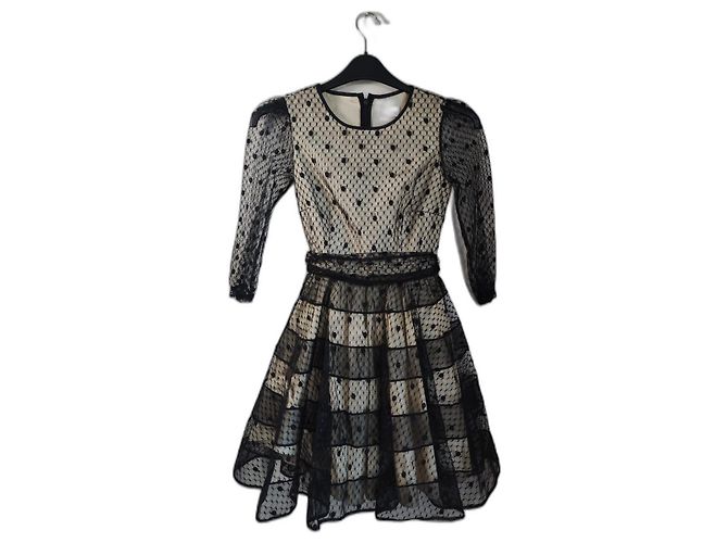 Red Valentino Spitzenkleid aus Seide Schwarz