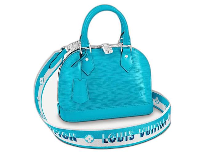 Louis Vuitton LV alma epi leather with strap Turquoise  ref.554000