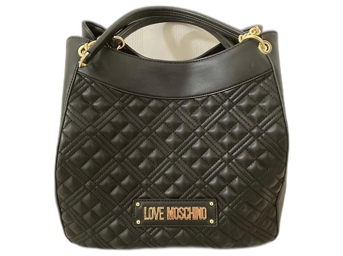 Bolsa de mão Love Moschino preta acolchoada Preto