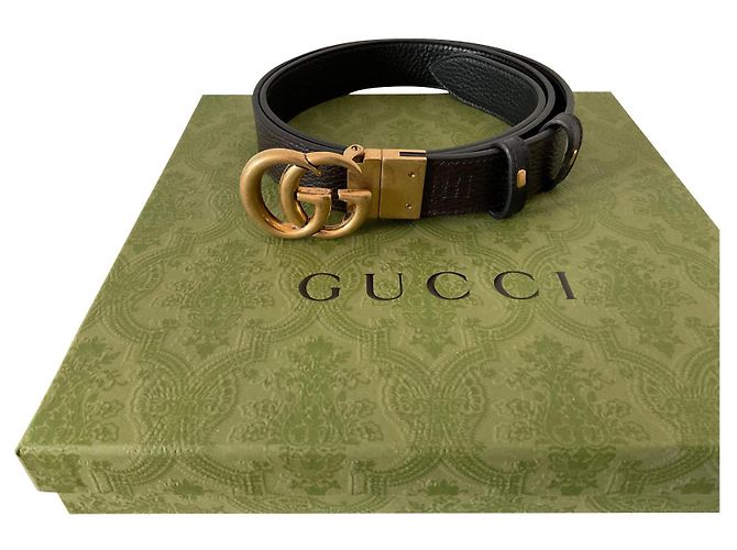 CINTURÓN REVERSIBLE GUCCI Castaño Negro
