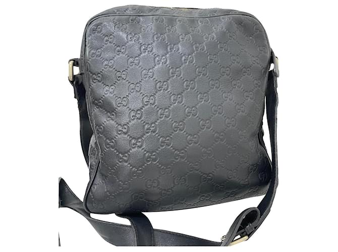 Gucci Unisex leather messenger bag Black  ref.554113