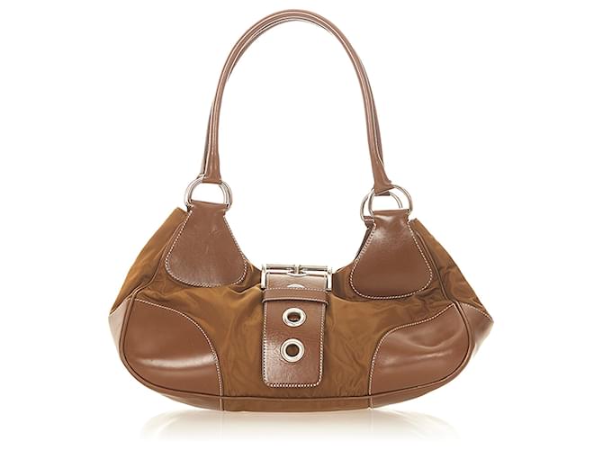 Prada Brown Cervo Animalier Handbag Beige Golden Leather Pony-style  calfskin ref.200826 - Joli Closet