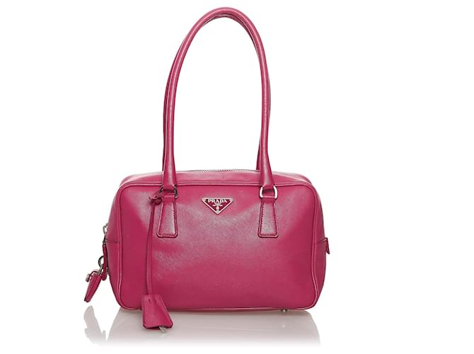 Prada Pink Saffiano Camera Bag Leather Pony-style calfskin ref