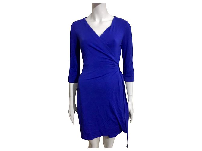 Diane Von Furstenberg DvF New Julian Two Mini-Wickelkleid Blau
