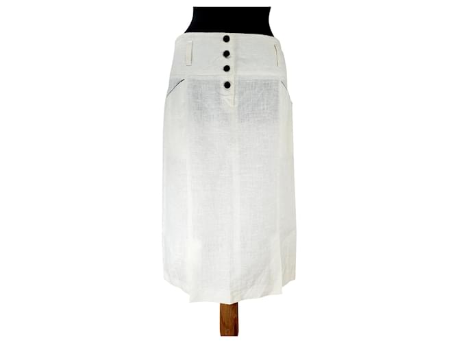 Autre Marque Skirts White Linen  ref.554315