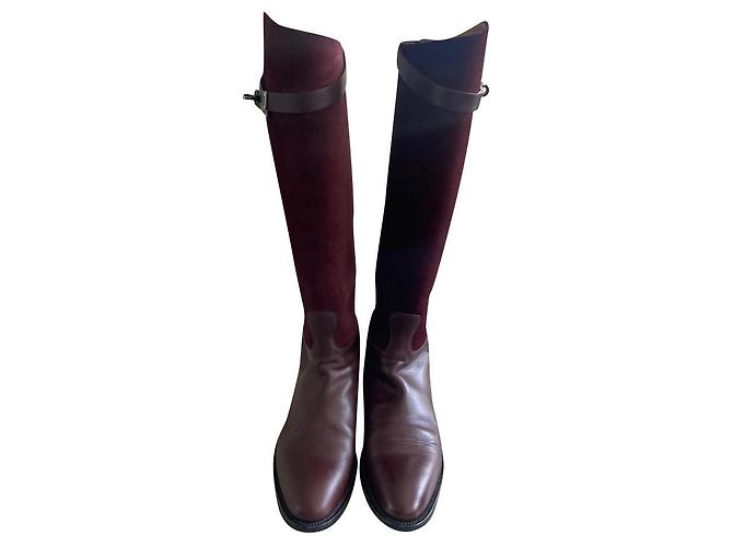 Botas Hermès Jumping em couro marrom