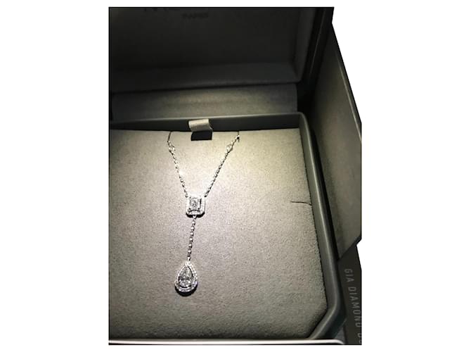 MESSIKA WHITE GOLD DIAMOND NECKLACE MY TWIN TIE 0,40CT X2  ref.554327