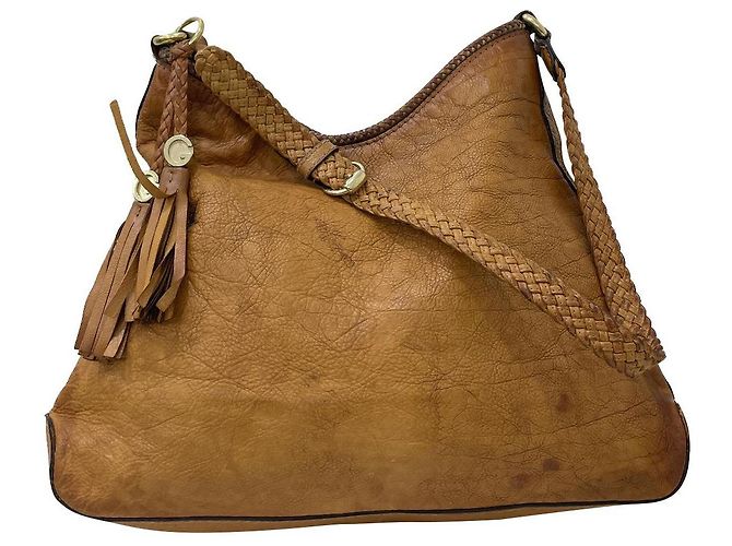 Bolsa Gucci Monograma com Borla Marrom de Couro