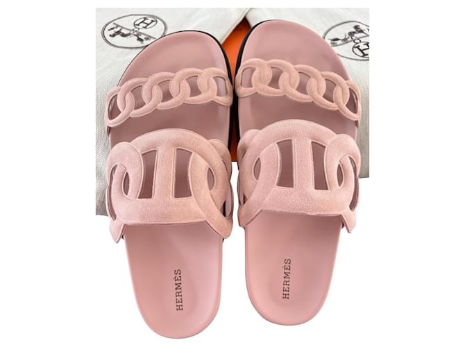 Hermès Sandalias adicionales Rosa Suecia  ref.554353