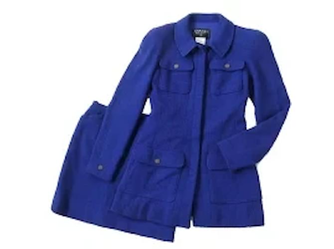 Chanel Skirt suit Blue Wool  ref.554641