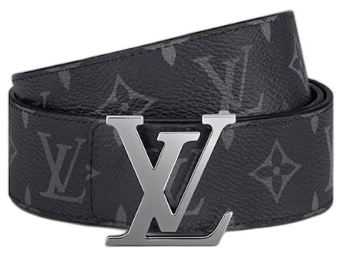 Louis Vuitton LV Cintura reversibile Eclipse nuova Grigio Pelle  ref.554803