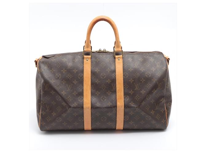 Louis Vuitton Keepall Bandouliere 45 Brown Cloth  ref.554909