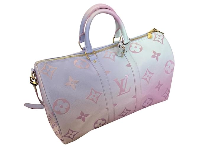 Pink lv duffle bag sale