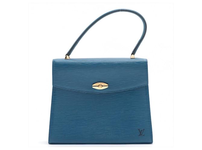 Louis Vuitton Malesherbes Azul Couro  ref.555002