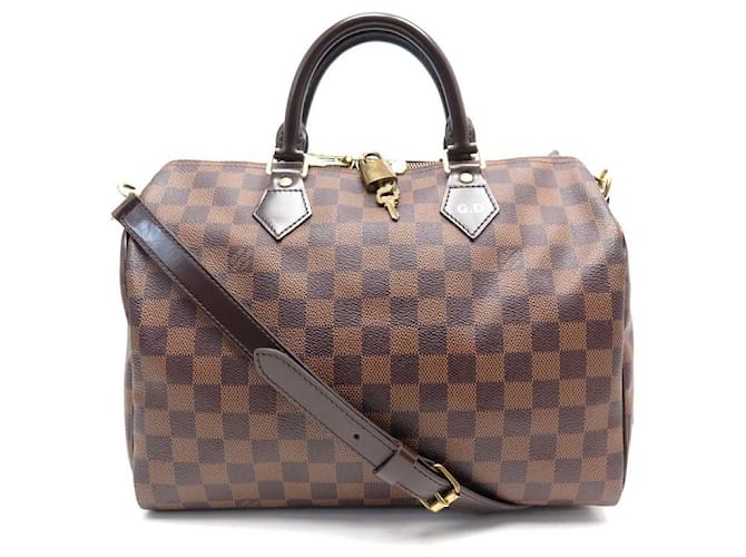 Louis Vuitton Speedy 30 Bandouliere Damier Ebene Shoulder Bag Brown