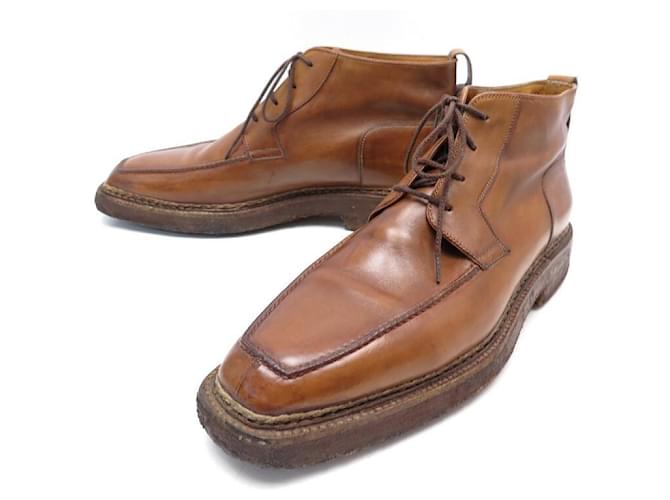 BERLUTI SHOES BOOTS 11 45 BROWN LEATHER BOOTS SHOES  ref.555221