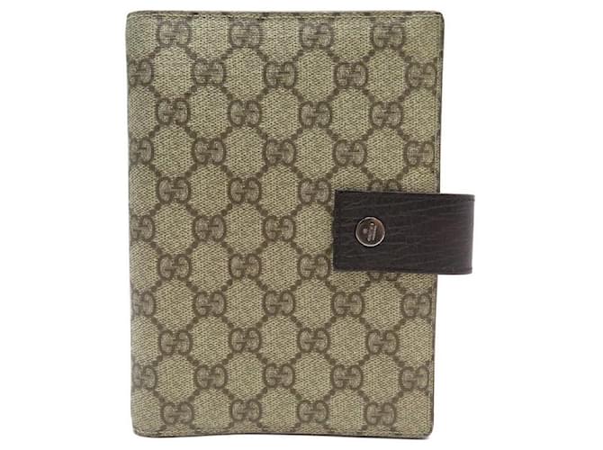 COVER FOR GUCCI DIARY HOLDER GUCCISSIMA GG MONOGRAM CANVAS 115241 DIARY COVER Brown Leather  ref.555240