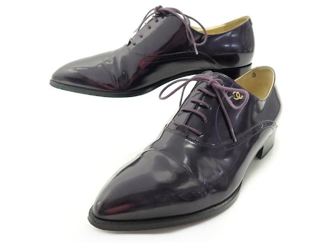 CHANEL OXFORD SHOES G30920 39 PURPLE LEATHER SHOES  ref.555246
