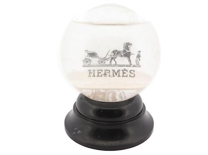Hermès BOULE A NEIGE HERMES LOGO GRAND DUC EN PLASTIQUE TRANSPARENT SNOWBALL  ref.555273