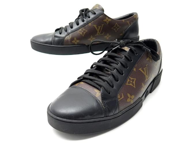 LOUIS VUITTON SHOES MATCH UP SNEAKERS 6.5 41 IN MONOGRAM CANVAS SNEAKERS Brown Leather  ref.555370