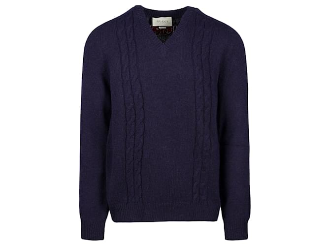 Suéter Gucci com decote em V Multicor Lã  ref.555555