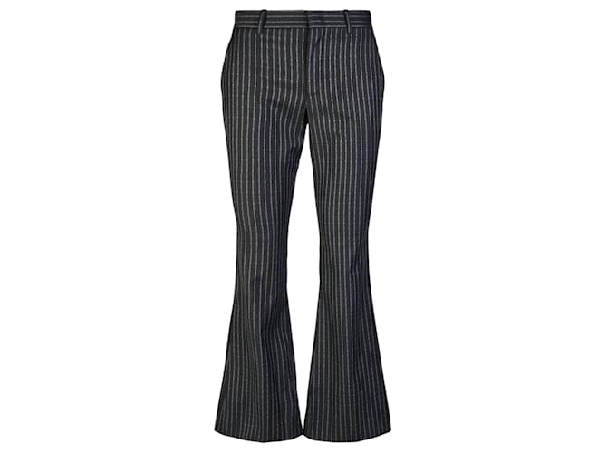 Pantalon à fines rayures et logo Gucci Coton Gris  ref.555661