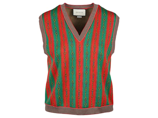 Gilet maglione a righe Gucci Multicolore  ref.555751