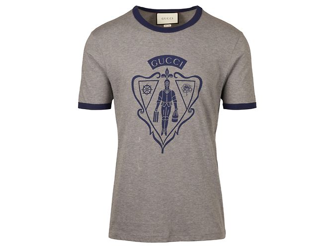 Gucci Crest Print Cotton T-Shirt