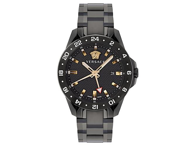 Versace Sport Tech GMT Bracelet Watch Black  ref.555962
