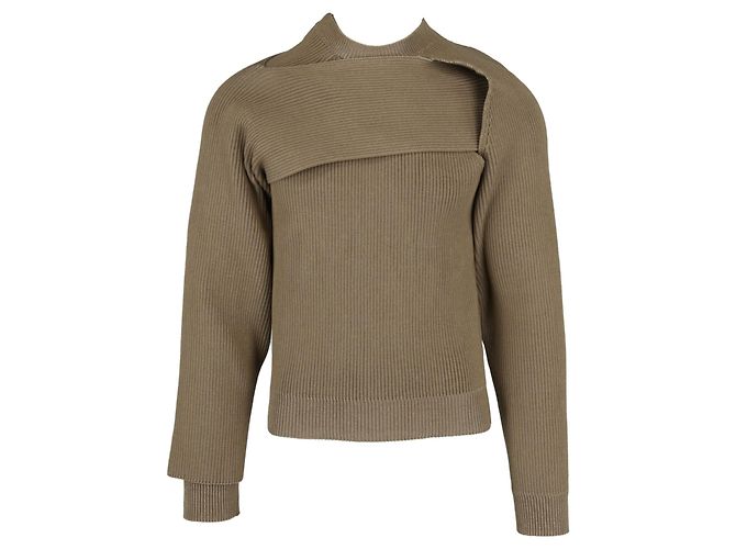 Bottega Veneta Asymmetrischer gerippter Herrenpullover