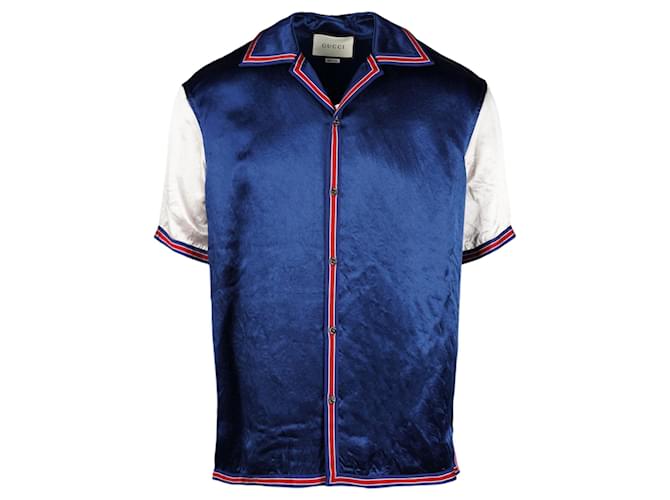 Gucci: Blue Bowling Shirt