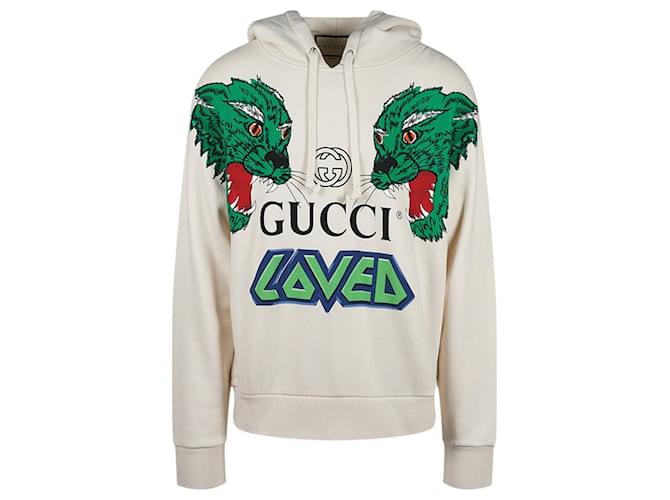 Hoodie mit Gucci-Oberdruck Mehrfarben Baumwolle  ref.556157