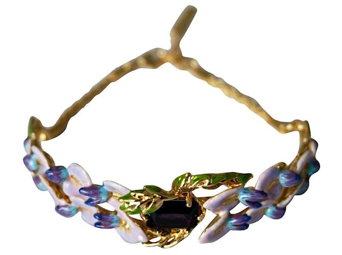 Les Nereides Bracelet, wisteria and stone Golden Lavender Ceramic  ref.556272