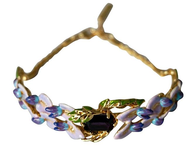 Les Nereides Pulseira, glicínia e pedra Dourado Lavanda
