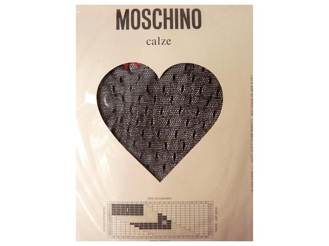 MOSCHINO  80s  mouchetté Noir CALZE (COLLANT) small, petit, 45-55 kg Lycra  ref.556280