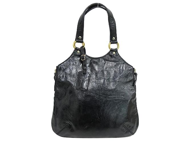 [Usato] Yves Saint Laurent Metropolitan Tote Bag / Borsa a mano Smalto nero  ref.556300