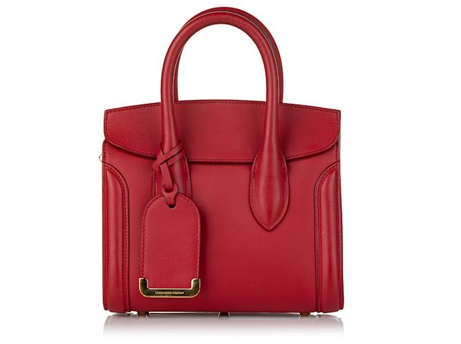 Alexander McQueen Bolso satchel rojo de cuero Heroine Roja Becerro  ref.556397