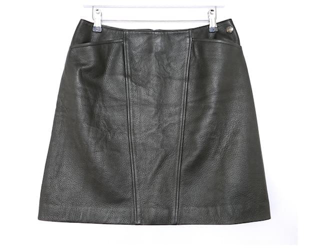 Chanel Vintage AW97 Deerskin Leather Skirt Black ref.557208 - Joli Closet