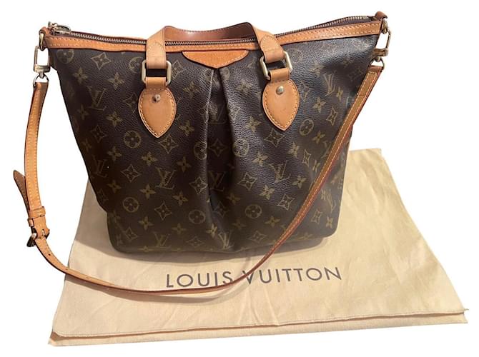 Louis Vuitton bolso palermo Castaño Cuero  ref.557223