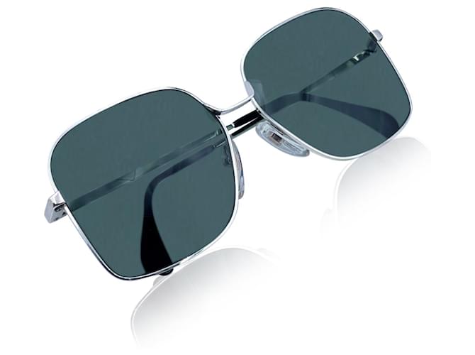 Autre Marque Vintage 70s Mint Unisex White Gold Sunglasses Mod. 520 Silvery Metal  ref.557249