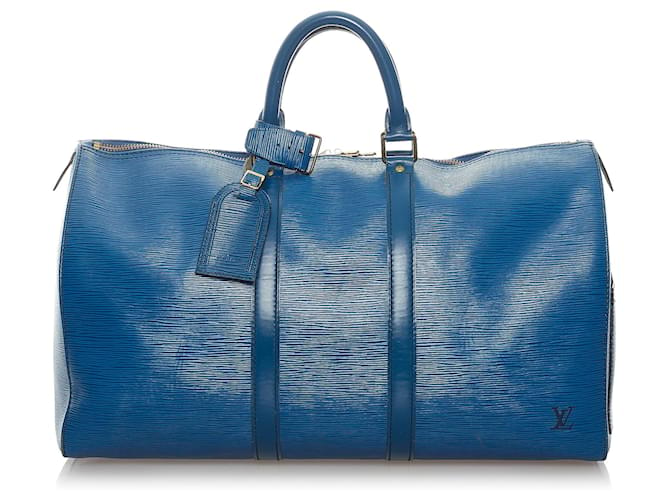 Louis Vuitton Blue Epi Keepall 45 Bag