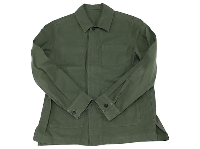 Autre Marque Sr. P. Camisa com botões em algodão verde oliva  ref.557510