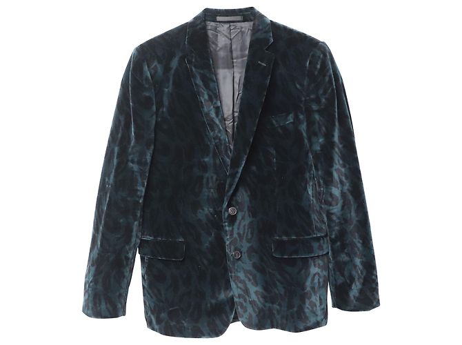 Versace Animal-Print-Blazer aus grünem Samt