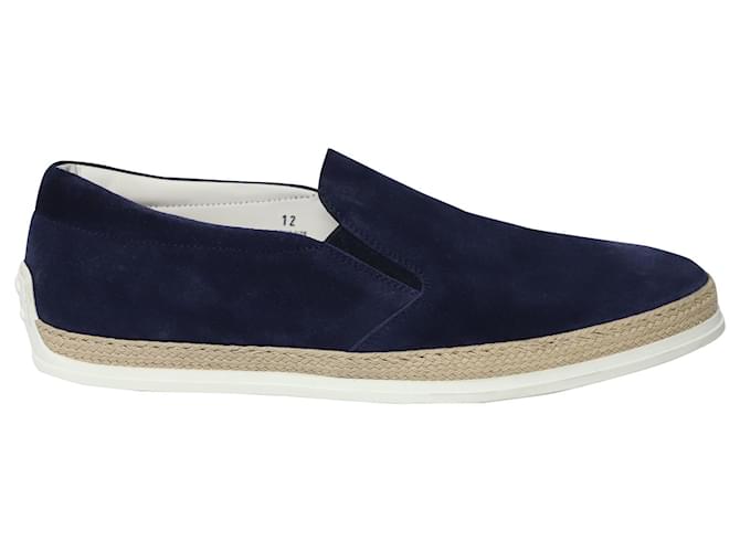 Tod's Slip-ons Shoes in Navy Blue Suede  ref.557550
