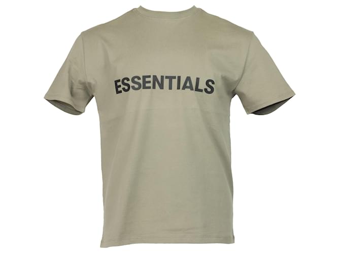 T-shirt Fear Of God Essentials in jersey di cotone marrone  ref.557575